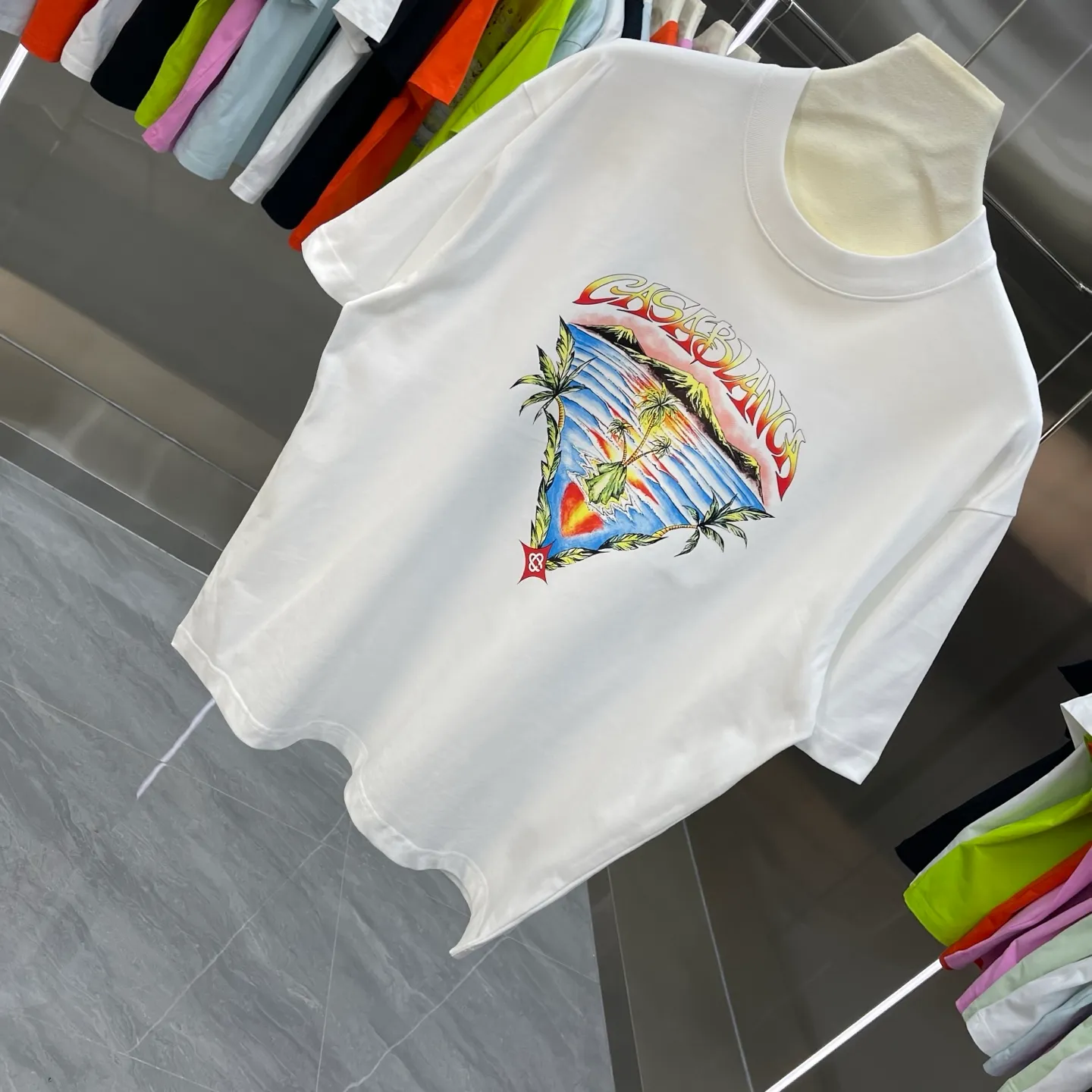 New Arrival Casablanca Classic Series T ～ ， ， 。 ， Classic ， In Stock ！ ：White Black Light Green Orange Pink（5 ） Size：S M L XL XXL